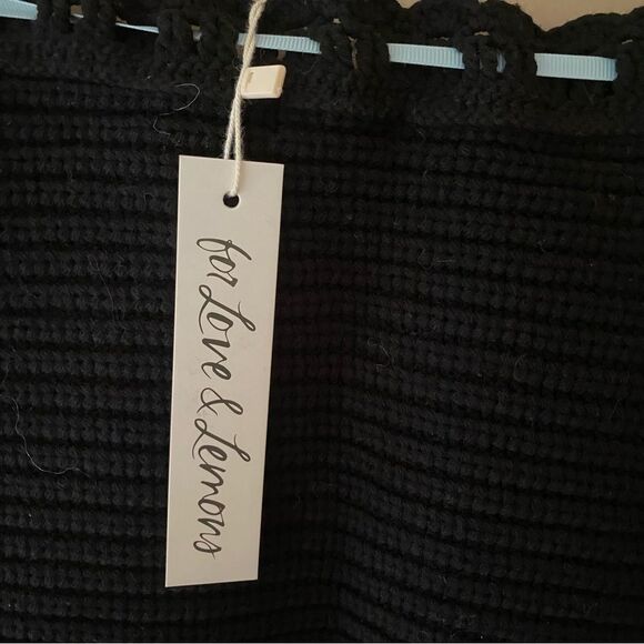 For Love & Lemons Kelsey Crochet Mini Skirt black ribbon coquette vintage NWT M - Picture 9 of 12